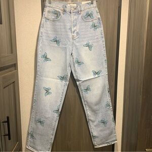Pacsun Pacific Sunwear Dad Jean Butterfly Print Size 26 NWT